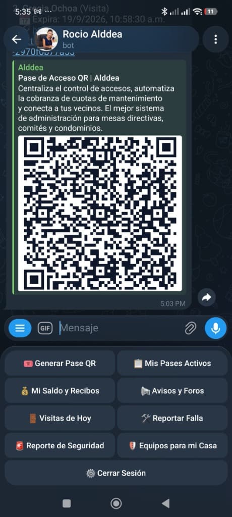 Código QR generado al instante